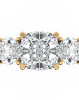 Inel de Logodnă Grand Prix din Aur 14k cu Trei Moissanite de 2.6 ct din 14k Aur Galben - Castelo.ro