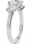 Inel de Logodnă Forever Heart din Aur 14k cu Trei Moissanite de 2.4 ct din 14k Aur Alb - Castelo.ro