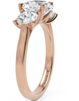 Inel de Logodnă Forever Heart din Aur 14k cu Trei Moissanite de 2.4 ct din 14k Aur Roz - Castelo.ro