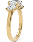 Inel de Logodnă Forever Heart din Aur 14k cu Trei Moissanite de 2.4 ct din 14k Aur Galben - Castelo.ro
