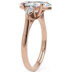 Inel de Logodnă Marquise x Ducesse cu Trei Moissanite de 1.6 ct din 18k Aur Roz - Castelo.ro