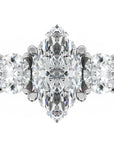 Inel de Logodnă Marquise du Chateau cu Trei Diamante Naturale de 2.3 ct