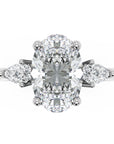 Inel de Logodnă Oval & Pear cu Trei Diamante Naturale de 2.5 ct