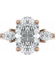 Inel de Logodnă Oval & Pear cu Trei Diamante Naturale de 2.5 ct
