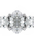 Inel de Logodnă Oval & Round din Aur 14k cu Trei Diamante Create în Laborator de 2.3 ct