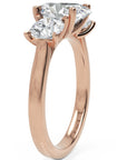 Inel de Logodnă Oval & Round din Aur 14k cu Trei Diamante Create în Laborator de 2.3 ct