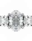 Inel de Logodnă Oval & Round Pave cu Trei Diamante Naturale de 2.5 ct
