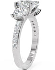 Inel de Logodnă Oval & Round Pave cu Trei Diamante Naturale de 2.5 ct