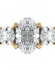 Inel de Logodnă Oval & Round Pave cu Trei Diamante Naturale de 2.5 ct