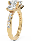 Inel de Logodnă Oval & Round Pave cu Trei Diamante Naturale de 2.5 ct