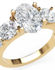 Inel de Logodnă Oval & Round Pave cu Trei Diamante Naturale de 2.5 ct