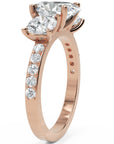 Inel de Logodnă Oval & Round Pave cu Trei Diamante Naturale de 2.5 ct