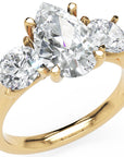 Inel de Logodnă cu Trei Diamante Naturale Pară și Rotund de 2.3 ct