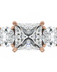 Inel de Logodnă Princesse Étoile cu Trei Diamante Naturale de 2.45 ct
