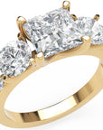 Inel de Logodnă Princesse Étoile cu Diamante Naturale Princess și Rotund Pave de 2.67 ct