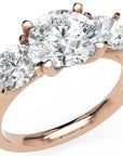 Inel de Logodnă Vicomtesse Élise cu Trei Diamante Naturale Rotunde de 2.41 ct