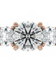 Inel de Logodnă Vicomtesse Élise cu Trei Diamante Naturale Rotunde de 2.41 ct