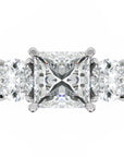 Inel de Logodnă Princesse Étoile cu Diamante Naturale Princess și Rotund Pave de 2.67 ct