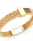 Inel Victoire Tressé Minimalist din Aur 14k din 14k Aur Galben - Castelo.ro