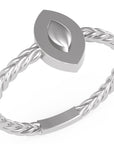 Inel Éléonore Marquise Minimalist din Aur 14k din 14k Aur Alb - Castelo.ro
