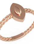 Inel Éléonore Marquise Minimalist din Aur 14k din 14k Aur Roz - Castelo.ro