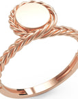Inel Élodie Tressé Minimalist din Aur 14k din 14k Aur Roz - Castelo.ro