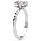 Inel de Logodnă Flower din Aur 18k cu Moissanite Pear de 0.4 ct din Platina - Castelo.ro