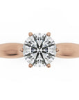 Inel de Logodnă Regent din Aur 14k cu Diamant Natural Round de 1 ct din 14k Aur Roz - Castelo.ro
