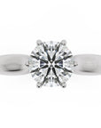 Inel de Logodnă Regent din Aur 14k cu Moissanite Round de 1 ct din 14k Aur Alb - Castelo.ro