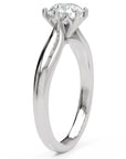 Inel de Logodnă Regent din Aur 14k cu Diamant Natural Round de 1 ct din 14k Aur Alb - Castelo.ro