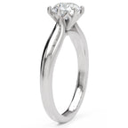 Inel de Logodnă Regent din Aur 14k cu Diamant Creat în Laborator Round de 1 ct din 14k Aur Alb - Castelo.ro
