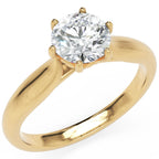Inel de Logodnă Regent din Aur 14k cu Diamant Creat în Laborator Round de 1 ct din 14k Aur Galben - Castelo.ro