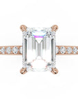 Inel de Logodnă Grosvenor din Aur 14k cu Diamant Creat în Laborator Emerald de 2 ct din 14k Aur Roz - Castelo.ro