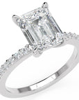 Inel de Logodnă Grosvenor din Aur 18k cu Diamant Natural Emerald de 2 ct din Platina - Castelo.ro