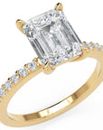 Inel de Logodnă Grosvenor din Aur 18k cu Diamant Natural Emerald de 2 ct din 18k Aur Galben - Castelo.ro