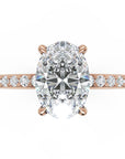 Inel de Logodnă Grosvenor din Aur 14k cu Diamant Creat în Laborator Oval de 1.5 ct din 14k Aur Roz - Castelo.ro