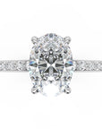 Inel de Logodnă Grosvenor din Aur 14k cu Diamant Creat în Laborator Oval de 1.5 ct din 14k Aur Alb - Castelo.ro