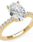 Inel de Logodnă Grosvenor din Aur 14k cu Moissanite Oval de 1.5 ct din 14k Aur Galben - Castelo.ro