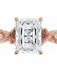 Inel de Logodnă Hohenzollern din Aur 14k cu Moissanite Radiant de 3 ct din 14k Aur Roz - Castelo.ro