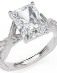 Inel de Logodnă Hohenzollern din Aur 14k cu Diamant Creat în Laborator Radiant de 3 ct din 14k Aur Alb - Castelo.ro