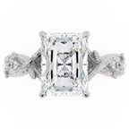 Inel de Logodnă Hohenzollern din Aur 18k cu Diamant Natural Radiant de 3 ct din Platina - Castelo.ro