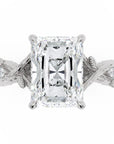 Inel de Logodnă Hohenzollern din Aur 14k cu Moissanite Radiant de 3 ct din 14k Aur Alb - Castelo.ro
