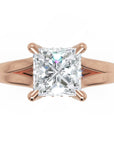 Inel de Logodnă Bourbon din Aur 14k cu Moissanite Princess de 1.5 ct din 14k Aur Roz - Castelo.ro