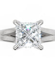 Inel de Logodnă Bourbon din Aur 18k cu Moissanite Princess de 1.5 ct din Platina - Castelo.ro
