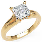 Inel de Logodnă Bourbon din Aur 14k cu Diamant Creat în Laborator Princess de 1.5 ct din 14k Aur Galben - Castelo.ro