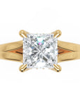 Inel de Logodnă Bourbon din Aur 18k cu Moissanite Princess de 1.5 ct din 18k Aur Galben - Castelo.ro