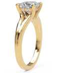 Inel de Logodnă Bourbon din Aur 18k cu Diamant Natural Princess de 1.5 ct din 18k Aur Galben - Castelo.ro