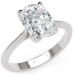 Inel de Logodnă Cambridge din Aur 14k cu Diamant Creat în Laborator Cushion de 1.5 ct din 14k Aur Alb - Castelo.ro
