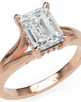 Inel de Logodnă Medici din Aur 14k cu Diamant Natural Emerald de 1.5 ct din 14k Aur Roz - Castelo.ro