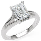 Inel de Logodnă Medici din Aur 18k cu Diamant Creat în Laborator Emerald de 1.5 ct din Platina - Castelo.ro